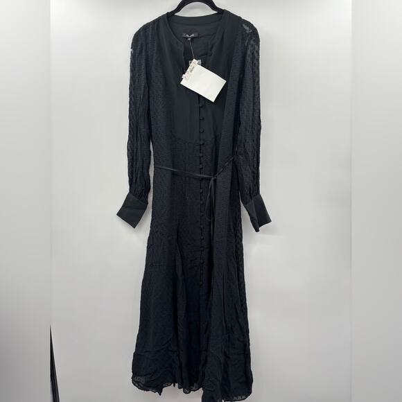 Flawed Madewell Tie-Waist Midi Dress in Clip Dot - Picture 4 of 8